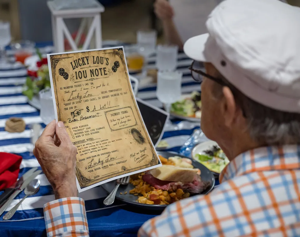 delicious food and iou note